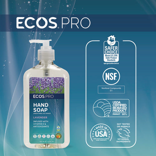 Image of ECOS® PRO Liquid Hand Soap, Lavender, 17 oz, 6/Carton