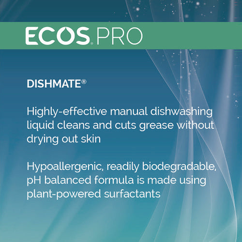 Image of ECOS® PRO Dishmate Manual Dish Liquid, Free and Clear, 1 gal Jug, 4/Carton