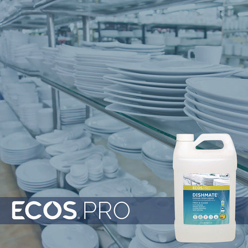 Image of ECOS® PRO Dishmate Manual Dish Liquid, Free and Clear, 1 gal Jug, 4/Carton