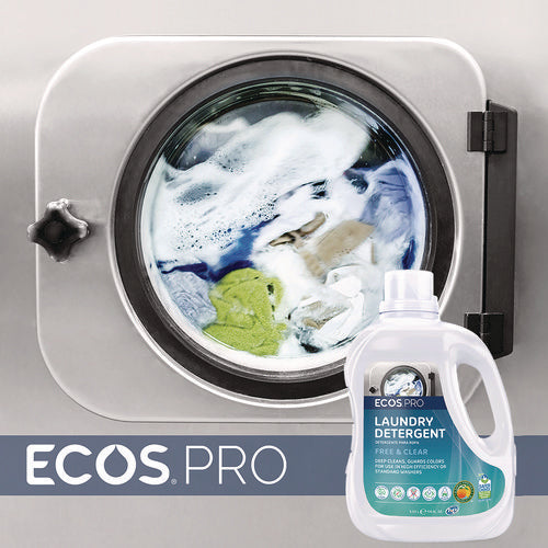 Image of ECOS® PRO Laundry Detergent Liquid, Free and Clear, 170 oz Jug, 2/Carton