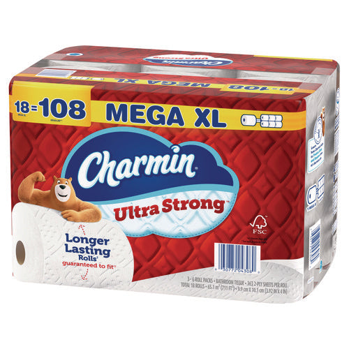 Image of Charmin® Ultra Strong Bathroom Tissue, Septic Safe, 2-Ply, White, 363 Sheets/Roll, 18 Rolls/Pack