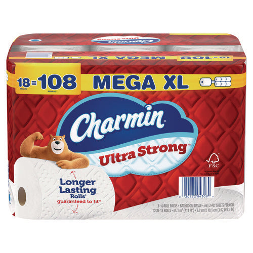 Image of Charmin® Ultra Strong Bathroom Tissue, Septic Safe, 2-Ply, White, 363 Sheets/Roll, 18 Rolls/Pack