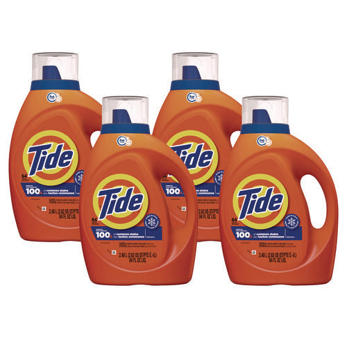 Image of Tide® HE Laundry Detergent, Original Scent, Liquid, 64 Loads, 84 oz Bottle, 4/Carton