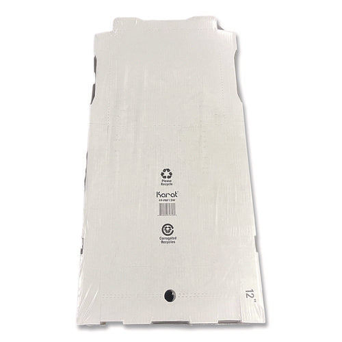 Image of Karat® Corrugated Paper Boxes, 12 x 12 x 1.97, White/Brown, 50/Carton
