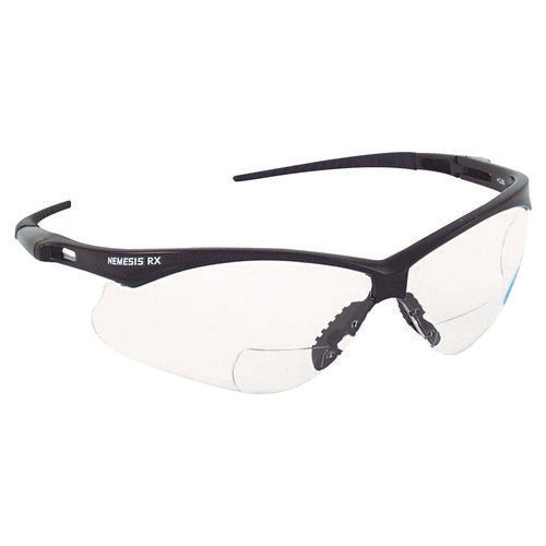 Image of KleenGuard V60 Nemesis Rx Reader Safety Glasses, Black Frame, Clear Lens, +1.5 Diopter Strength