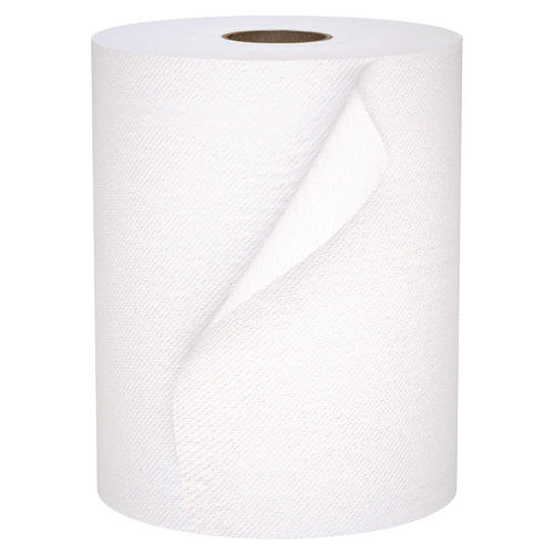 Image of Scott® Universal 100% Recycled Fiber Hard Roll Paper Towels, 1-Ply, 8" x 800 ft, White, 6 Rolls/Carton