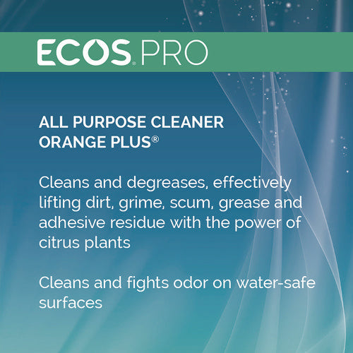 Image of ECOS® PRO Orange Plus All-Purpose Cleaner and Degreaser, Citrus Scent, 1 gal Bottle, 4/Carton