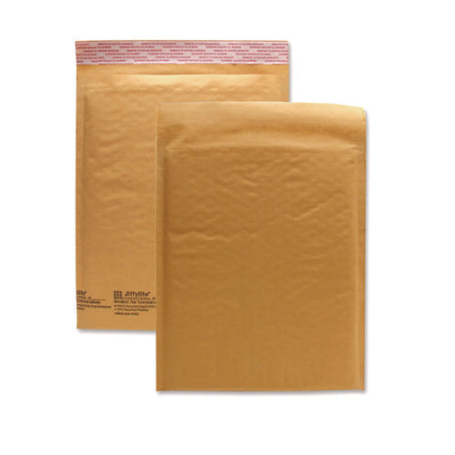 Image of Sealed Air Jiffylite Self-Seal Bubble Mailer, #00, Barrier Bubble Air Cell Cushion, Self-Adhesive Closure, 5 x 10, Brown Kraft, 250/CT