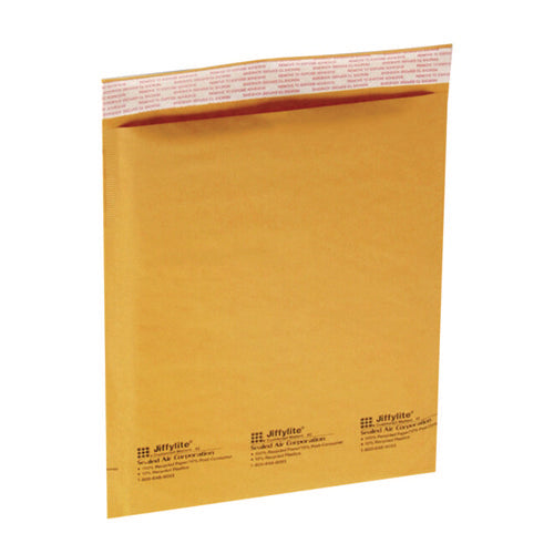 Image of Sealed Air Jiffylite Self-Seal Bubble Mailer, #00, Barrier Bubble Air Cell Cushion, Self-Adhesive Closure, 5 x 10, Brown Kraft, 250/CT