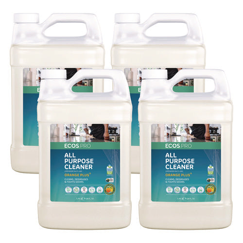 Image of ECOS® PRO Orange Plus All-Purpose Cleaner and Degreaser, Citrus Scent, 1 gal Bottle, 4/Carton