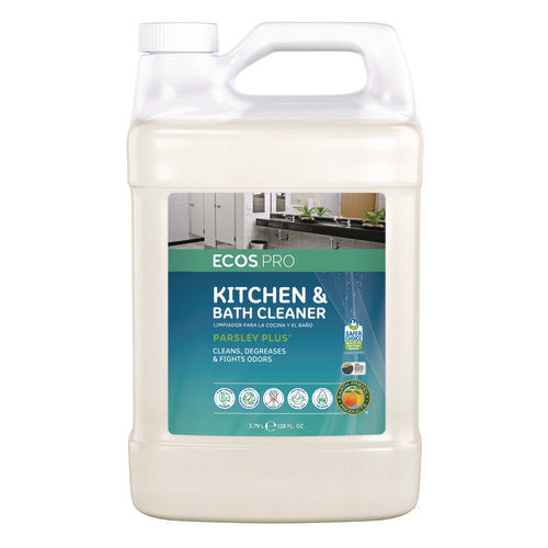 Image of ECOS® PRO Parsley Plus All-Purpose Kitchen and Bathroom Cleaner, Herbal Scent, 1 gal Bottle, 4/Carton