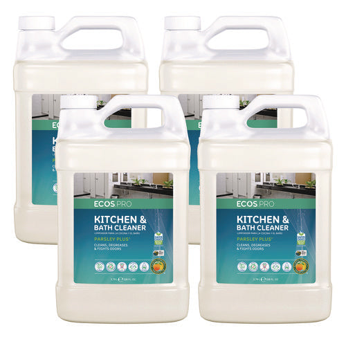 Image of ECOS® PRO Parsley Plus All-Purpose Kitchen and Bathroom Cleaner, Herbal Scent, 1 gal Bottle, 4/Carton