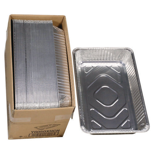 Image of Pactiv Evergreen Aluminum Steam Table Pan, Heavy Duty Deep Full-Size, 3.37" Deep, 19.6 x 11.6, 40/Carton