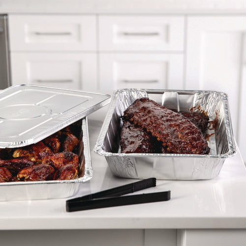 Image of Pactiv Evergreen Aluminum Steam Table Pan, Heavy Duty Deep Full-Size, 3.37" Deep, 19.6 x 11.6, 40/Carton
