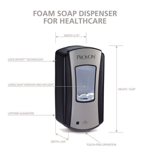 Image of PROVON® Ltx-12 Dispenser, 1,200 Ml, 4.38 X 11.28, Chrome
