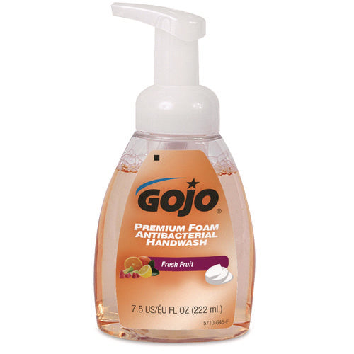 Image of GOJO® TFX Premium Foam Antibacterial Hand Wash, Refill for GOJO TFX Touch-Free Dispenser, Fresh Fruit Scent, 7.5 oz