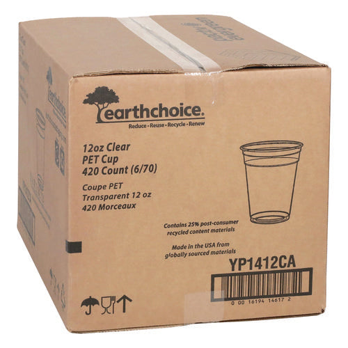 Image of Pactiv Evergreen RPET Cold Cup, 12 oz, Plastic, Clear, 420/Carton