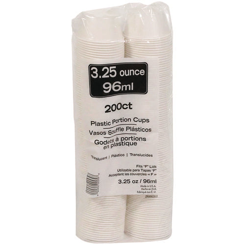 Image of Pactiv Evergreen Plastic Portion Cup, 3.25 oz, Translucent, 3,000/Carton