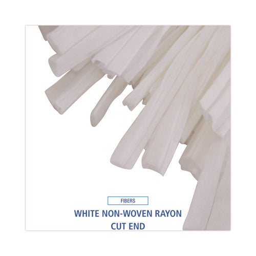Image of Boardwalk® Cut-End Wet Mop Head, Rayon/polyester, Non-Woven, White, 20oz