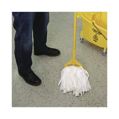 Image of Boardwalk® Cut-End Wet Mop Head, Rayon/polyester, Non-Woven, White, 20oz