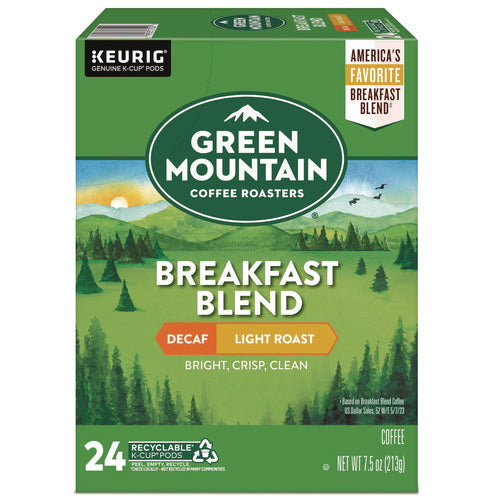 Image of Green Mountain Coffee® Breakfast Blend Decaf Coffee K-Cups, 24/box