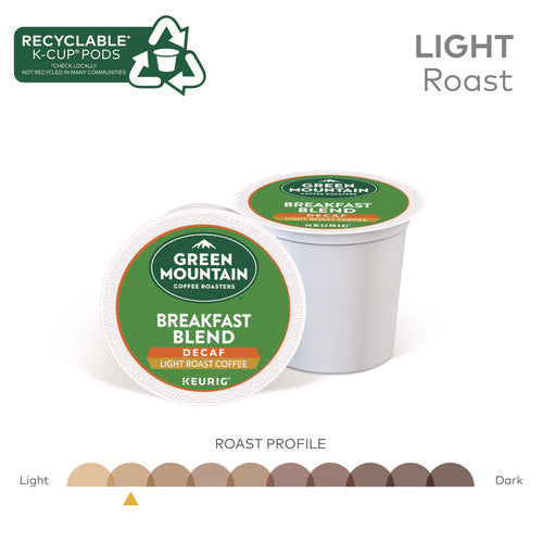 Image of Green Mountain Coffee® Breakfast Blend Decaf Coffee K-Cups, 24/box