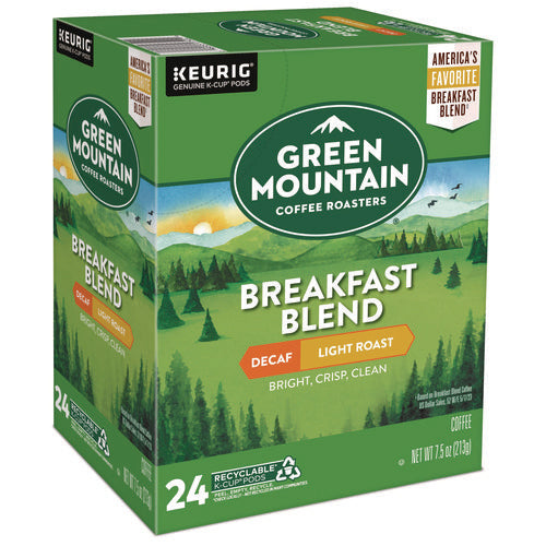 Image of Green Mountain Coffee® Breakfast Blend Decaf Coffee K-Cups, 24/box