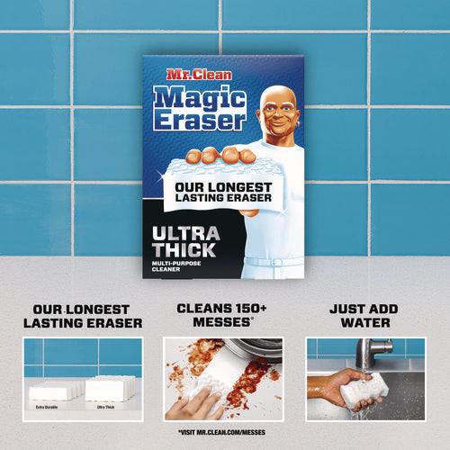 Image of Mr. Clean® Magic Eraser, Ultra-Thick, 4.6" x 2.3", 1.2" Thick, White, 5/Pack, 2 Packs/Carton