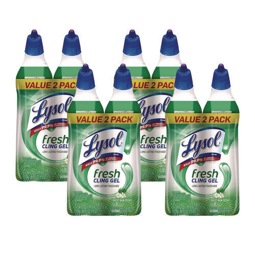 Image of LYSOL® Brand Cling and Fresh Toilet Bowl Cleaner, Forest Rain Scent, 24 oz, 2/Pack, 4 Packs/Carton