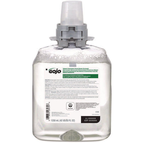 Image of GOJO® Green Certified Foam Hand Cleaner Refill, Unscented, 1,250 mL, 4/Carton