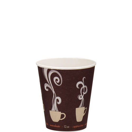 Image of SOLO® Thermoguard Insulated Paper Hot Cups, 12 oz, Steam Print Design, 600/Carton