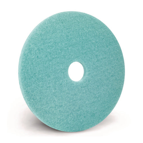 Image of Americo® Luster Lite Burnishing Pads, 20" Diameter, Sky Blue, 5/Carton