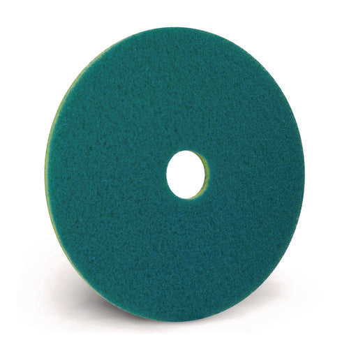 Image of Americo® SmartScrub Floor Pad, 13" Diameter, Blue/Yellow, 5/Carton