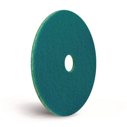 Image of Americo® SmartScrub Floor Pad, 13" Diameter, Blue/Yellow, 5/Carton