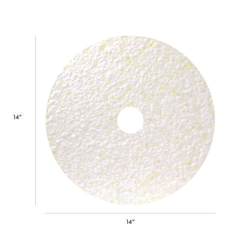 Image of Americo® Toro Floor Pad, 14" Diameter, White/Brown/Yellow, 2/Carton