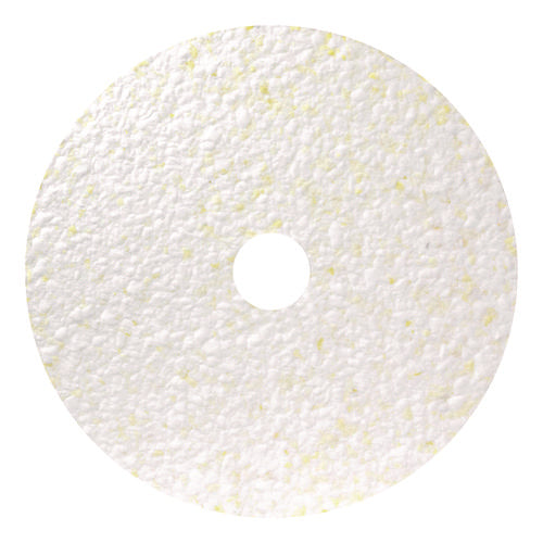 Image of Americo® Toro Floor Pad, 14" Diameter, White/Brown/Yellow, 2/Carton