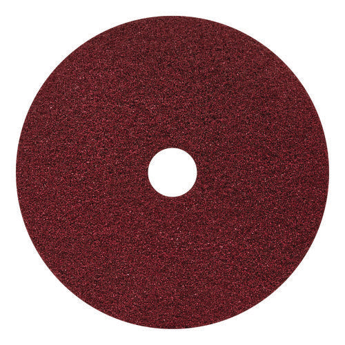 Image of Americo® Black Diamond 400 Heavy-Duty Cleaning Pad, 20" Diameter, 400 Grit, Black/Red, 2/Carton