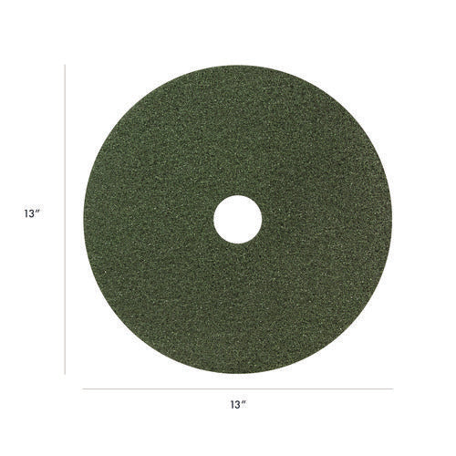 Image of Americo® Black Diamond 3000 Grit Diamond Pad, 13" Diameter, Black/Green, 2/Carton