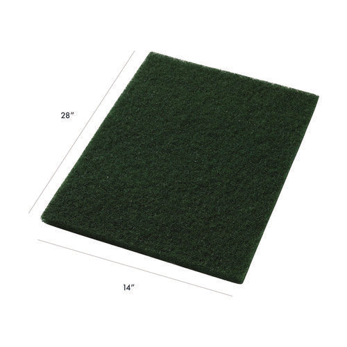 Image of Americo® Scrubbing Pads, 14 x 28, Green, 5/Carton