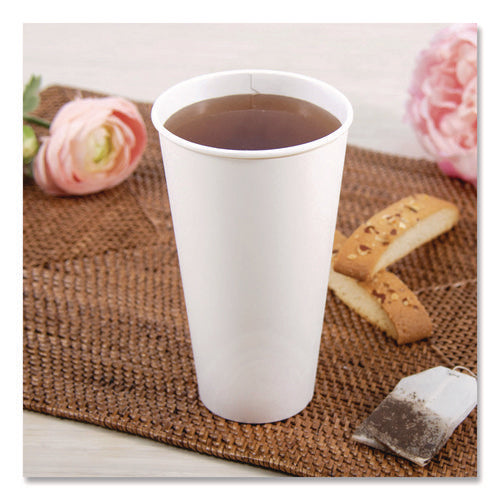 Image of SOLO® Thermoguard Insulated Paper Hot Cups, 20 oz, White Sustainable Forest Design, 600/Carton