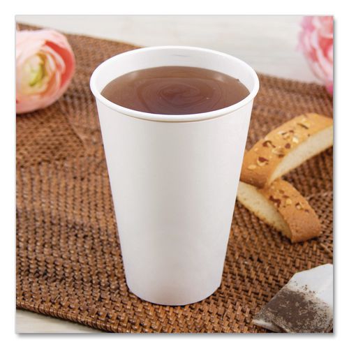 Image of SOLO® Thermoguard Insulated Paper Hot Cups, 16 oz, White Sustainable Forest Design, 30/Pack