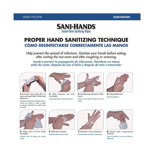 Image of Sani Professional® PDI Sani-Hands Instant Hand Sanitizing Wipes, 7.5 x 6, Unscented, White, 220/Canister, 6 Canisters/Carton