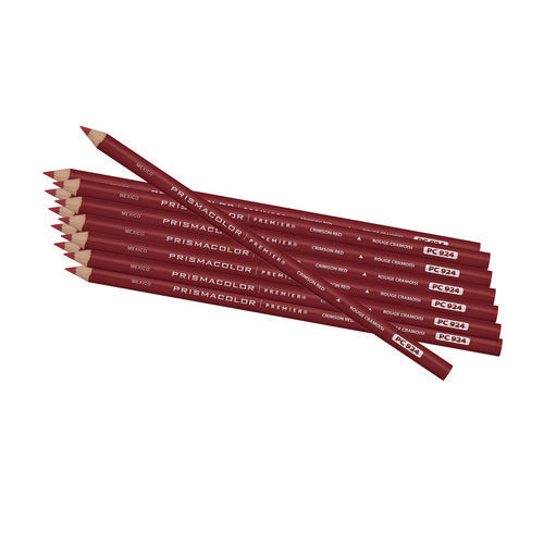 Image of Prismacolor® Premier Colored Pencil, Crimson Red Lead, Crimson Red Barrel, 12/Pack