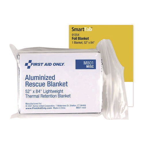 Image of First Aid Only SmartCompliance Aluminized Rescue Blanket, 52 x 84, Silver