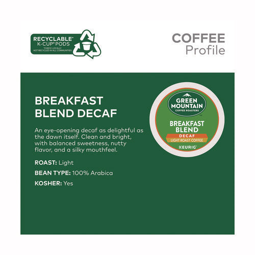 Image of Green Mountain Coffee® Breakfast Blend Decaf Coffee K-Cups, 48/Box