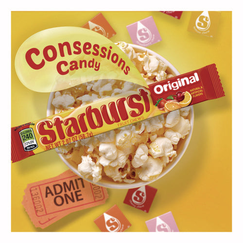 Image of Starburst® Original Fruit Chews, Cherry; Lemon; Orange; Strawberry, 12 Pieces/Pack, 36 Packs/Box