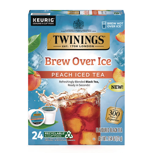 Image of TWININGS® Brew Over Ice K-Cups, Peach, 24/Box