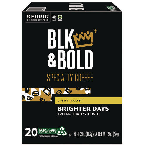 Image of BLK & Bold® Brighter Days Coffee K-Cups, 20/Box