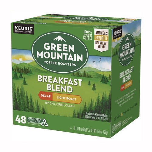 Image of Green Mountain Coffee® Breakfast Blend Decaf Coffee K-Cups, 48/Box