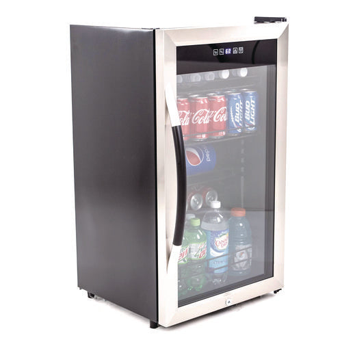 Image of Avanti 3 Cu. Ft. Refrigerator/beverage Cooler, 18.75 X 19.5 X 33.75, Black/stainless Steel Framed Glass Door